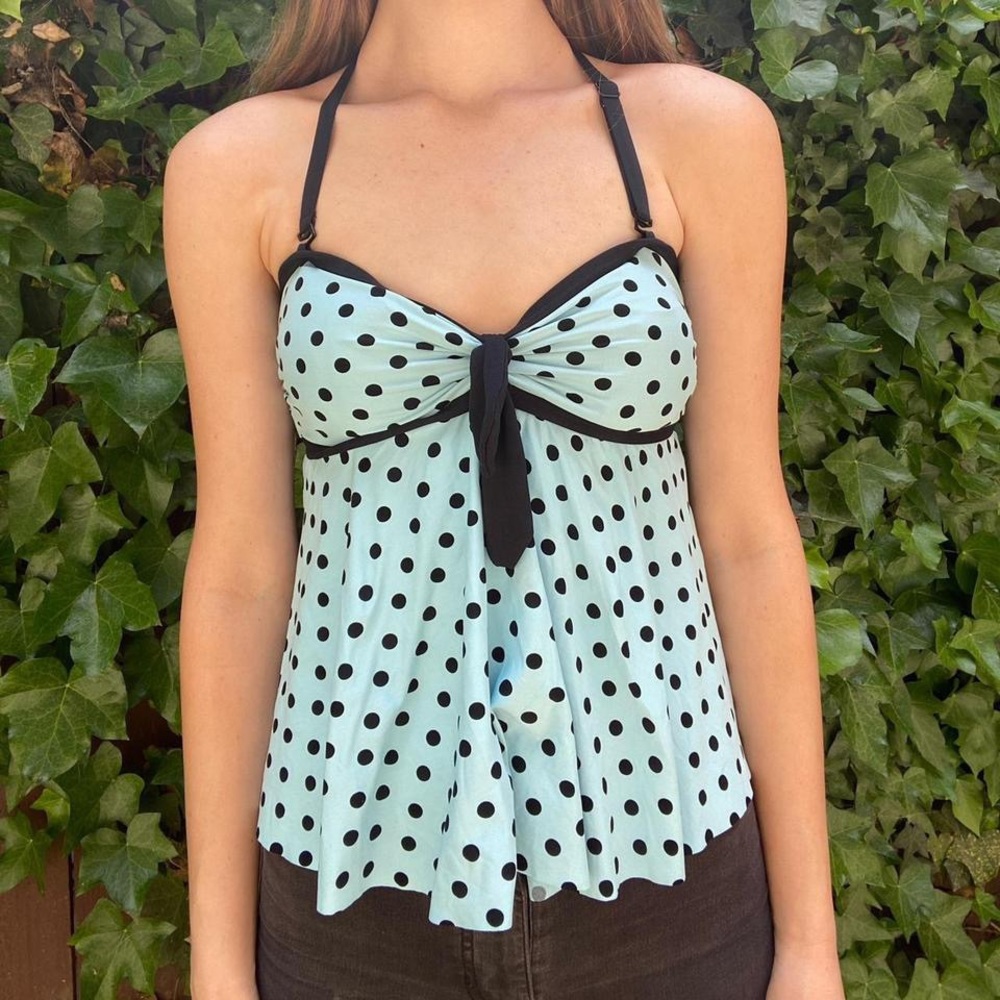 early 2000s polka dot halter